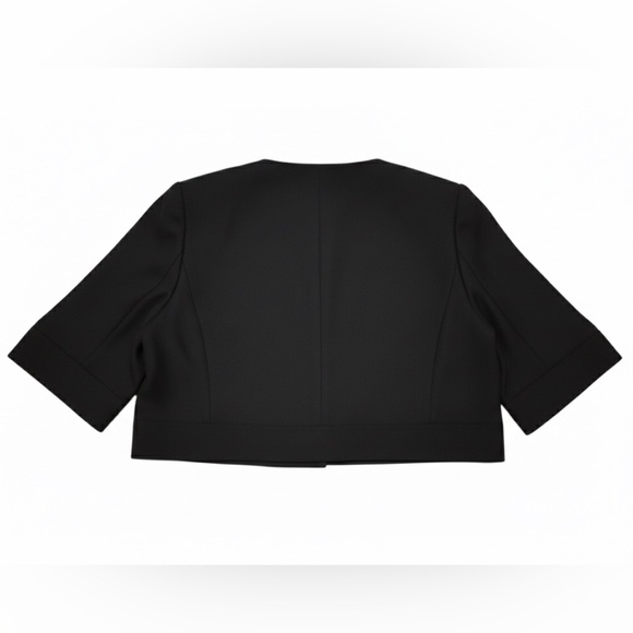 Ann Taylor Black Cropped Tweed Short Sleeve Blazer - Picture 3 of 3